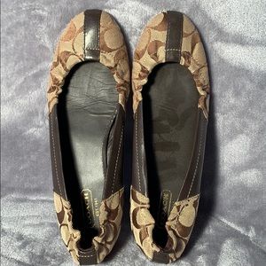COACH - Brown Monogram Flats